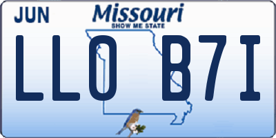 MO license plate LL0B7I