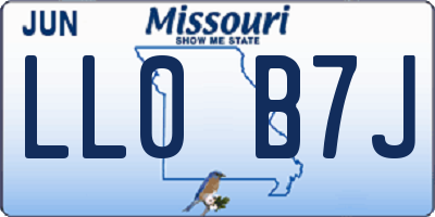 MO license plate LL0B7J