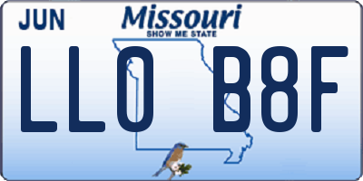 MO license plate LL0B8F