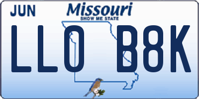 MO license plate LL0B8K