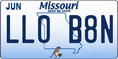 MO license plate LL0B8N