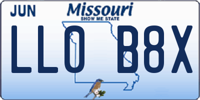 MO license plate LL0B8X