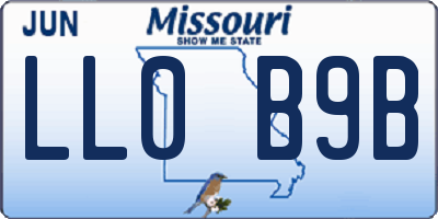 MO license plate LL0B9B