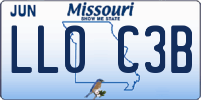 MO license plate LL0C3B