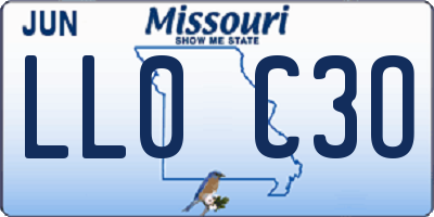 MO license plate LL0C3O