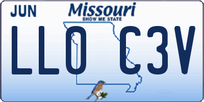 MO license plate LL0C3V