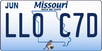 MO license plate LL0C7D