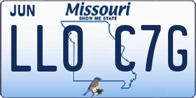 MO license plate LL0C7G