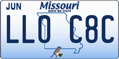MO license plate LL0C8C