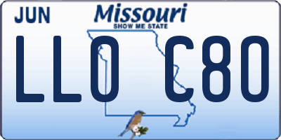 MO license plate LL0C8O