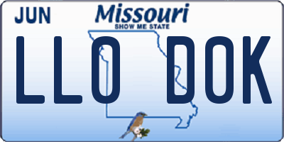 MO license plate LL0D0K