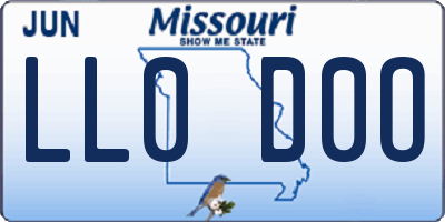 MO license plate LL0D0O