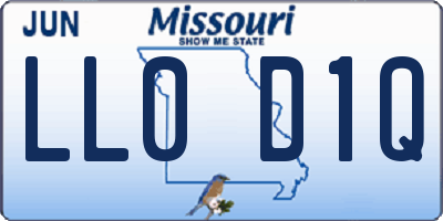 MO license plate LL0D1Q
