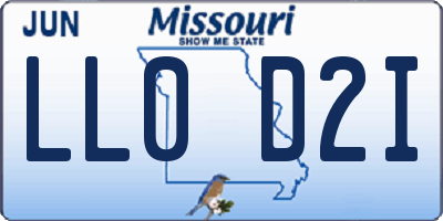 MO license plate LL0D2I