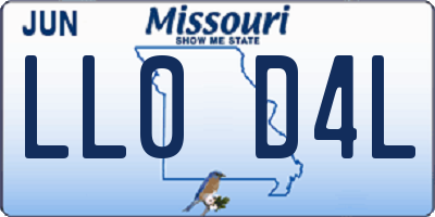 MO license plate LL0D4L