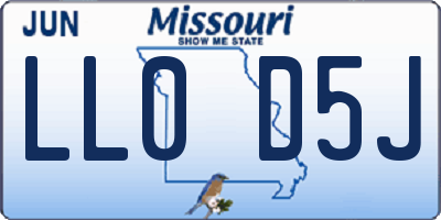 MO license plate LL0D5J