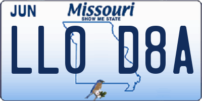 MO license plate LL0D8A