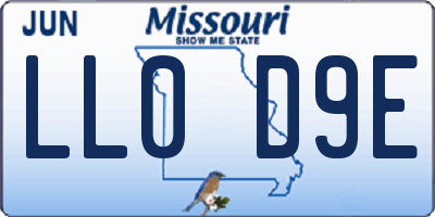 MO license plate LL0D9E