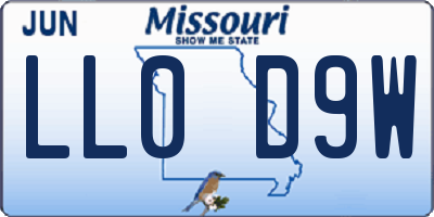 MO license plate LL0D9W
