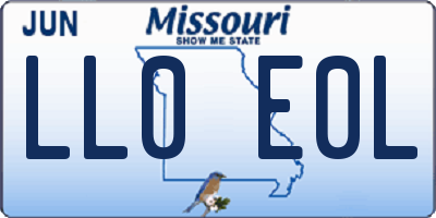 MO license plate LL0E0L