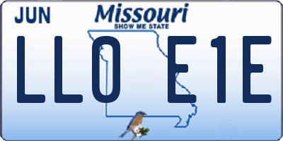MO license plate LL0E1E