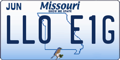 MO license plate LL0E1G