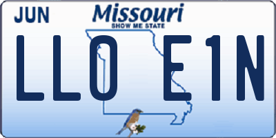 MO license plate LL0E1N