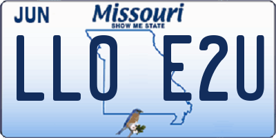 MO license plate LL0E2U