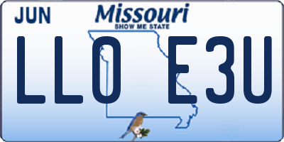 MO license plate LL0E3U