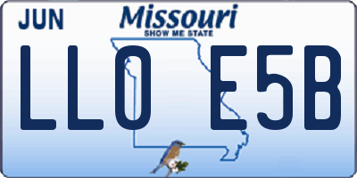 MO license plate LL0E5B