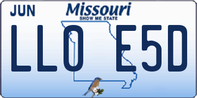 MO license plate LL0E5D