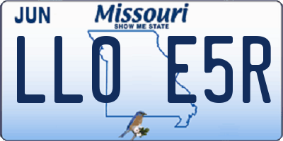 MO license plate LL0E5R