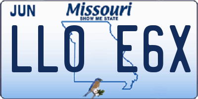 MO license plate LL0E6X