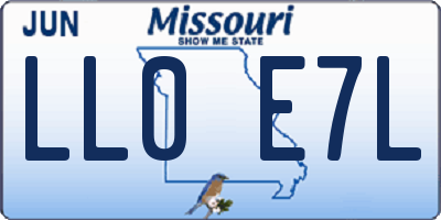 MO license plate LL0E7L