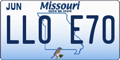 MO license plate LL0E7O