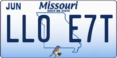 MO license plate LL0E7T