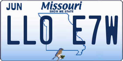 MO license plate LL0E7W