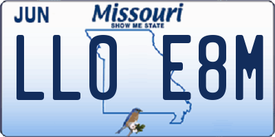 MO license plate LL0E8M