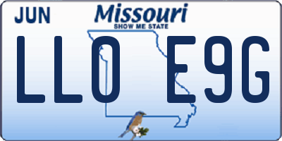 MO license plate LL0E9G