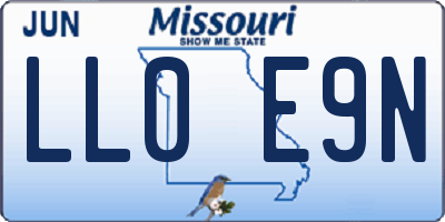 MO license plate LL0E9N