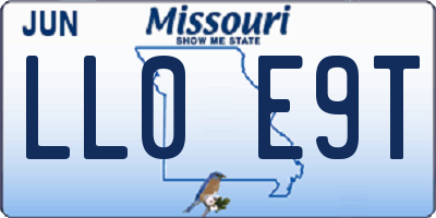 MO license plate LL0E9T