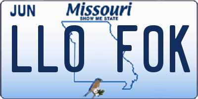 MO license plate LL0F0K