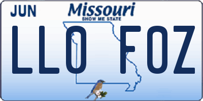 MO license plate LL0F0Z