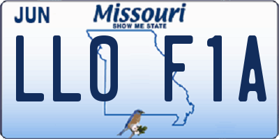 MO license plate LL0F1A