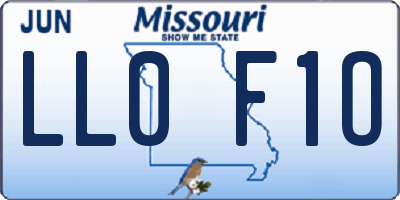 MO license plate LL0F1O