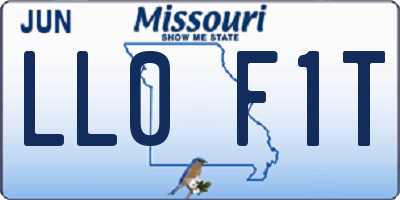 MO license plate LL0F1T