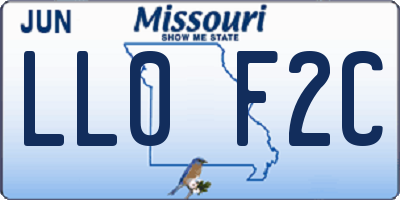 MO license plate LL0F2C