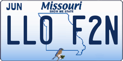 MO license plate LL0F2N