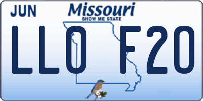 MO license plate LL0F2O