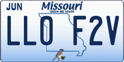 MO license plate LL0F2V